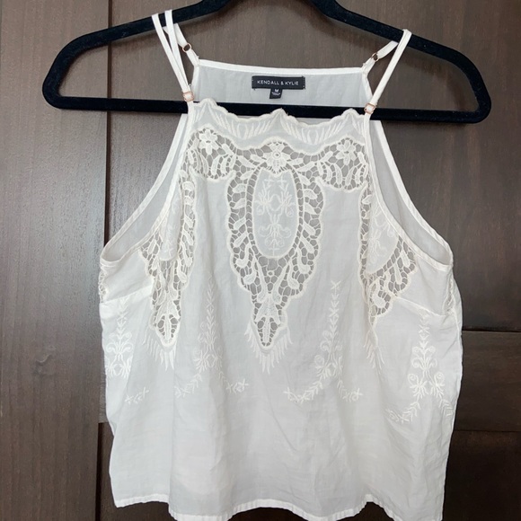 White floral design tank top - Picture 1 of 1